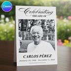 Celebrating The Life Of Prayer Card Template, Celebration of Life Template, Memorial Prayer Card, Printable Funeral Remembrance - Editable Memorial Canva Template