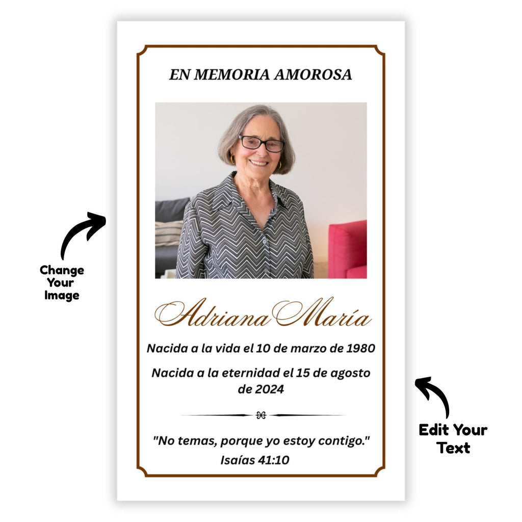 Celebrating The Life Of Prayer Card Template, Celebration of Life Template, Memorial Prayer Card, Printable Funeral Remembrance - Editable Memorial Canva Template