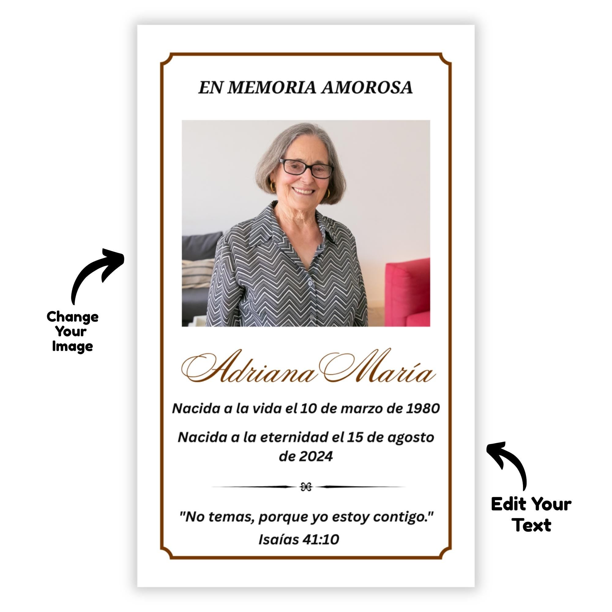 Celebrating The Life Of Prayer Card Template, Celebration of Life Template, Memorial Prayer Card, Printable Funeral Remembrance - Editable Memorial Canva Template