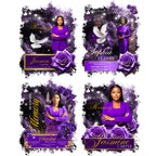 09 In Loving Memory Purple T Shirt Canva Editable Templates, Rest In Peace Template, Memorial Canva Template, Funeral & Celebration of Life - Editable Memorial Canva Template