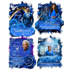 04 In Loving Memory Blue T Shirt Canva Editable Templates, In Loving Memory Template, Memorial Canva Template, Funeral & Celebration of Life - Editable Memorial Canva Template