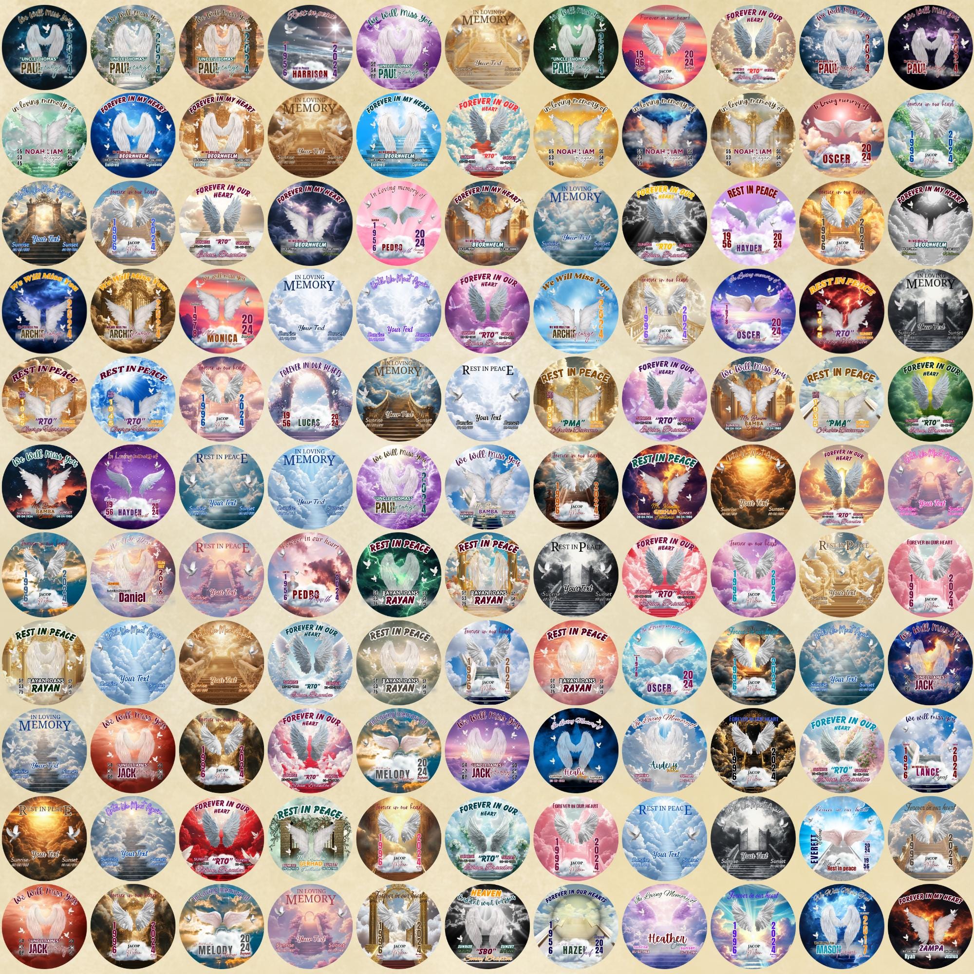 460+ In Loving Memory Pin Button Canva Mega Editable Templates Bundle, Memorial Pin Button Canva Designs, Rest in Peace Button - Editable Memorial Canva Template