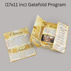 Heavenly Golden Gatefold Funeral Program Canva Template, In Loving Memory Template, Memorial Gatefold Program, Printable Funeral Remembrance - Editable Memorial Canva Template