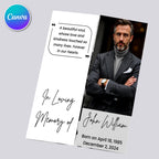 Minimalist Gatefold Funeral Program Template, In Loving Memory Canva Template, Memorial Gatefold Program, Personalized Tribute Booklet - Editable Memorial Canva Template