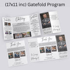 Minimalist Gatefold Funeral Program Template, In Loving Memory Canva Template, Memorial Gatefold Program, Personalized Tribute Booklet - Editable Memorial Canva Template