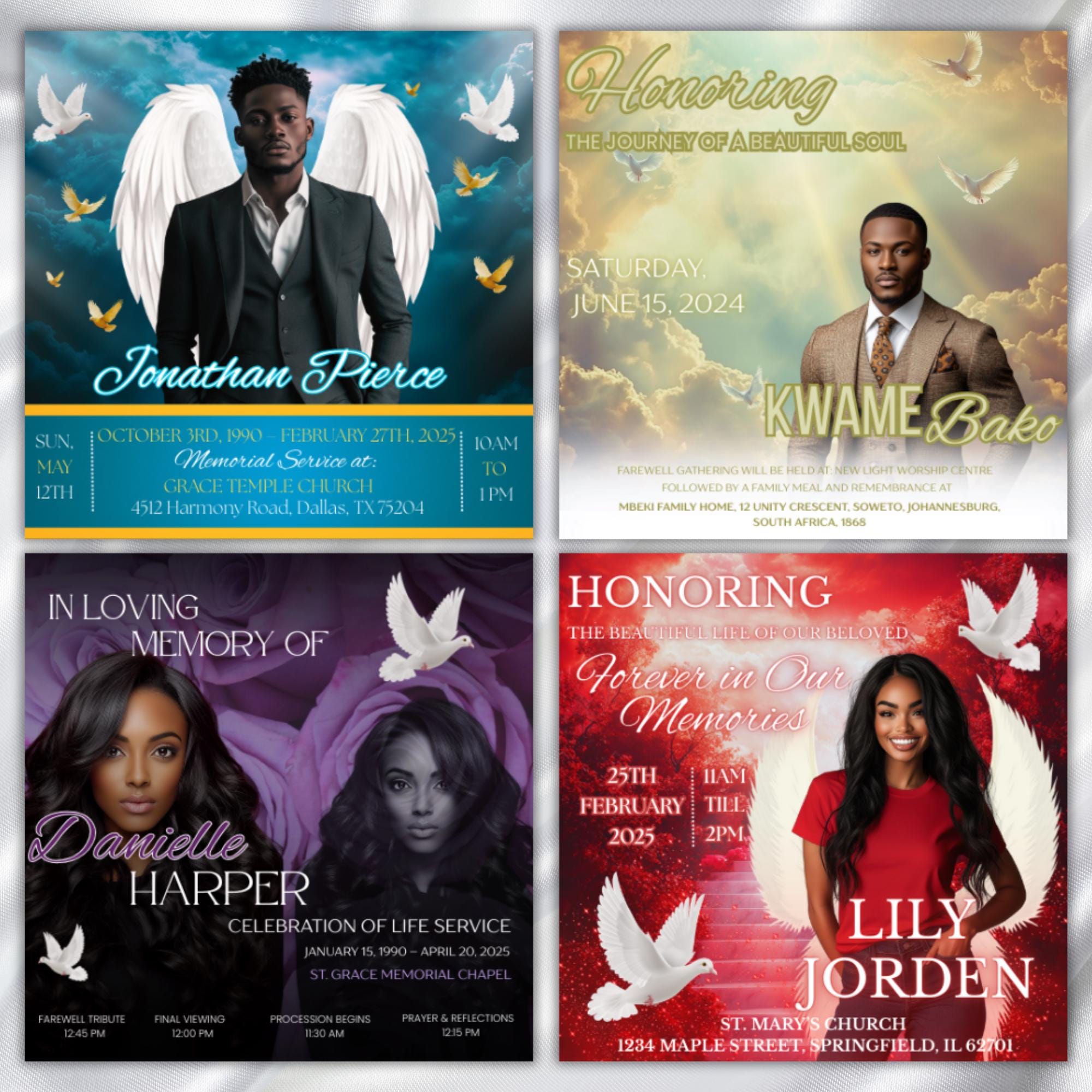 07 In Loving Memory Flyer Canva Editable Template, Memorial Remembrance Flyer, Rest In Peace, Forever In Our Memories, Digital Download - Editable Memorial Canva Template