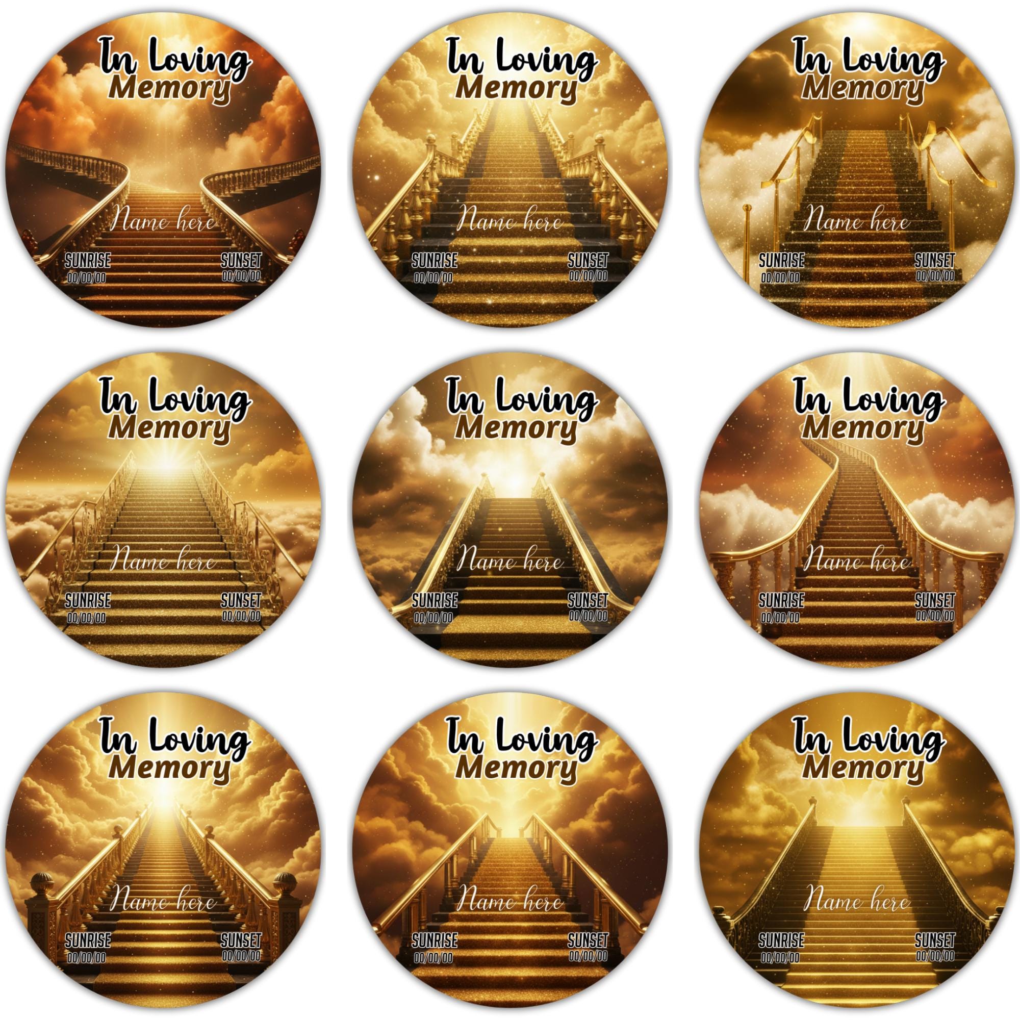 10 In Loving Memory Pin Button Canva Editable Templates, Memorial Pin Button Canva Designs, Funeral Pin Button Template, Digital Download - Editable Memorial Canva Template