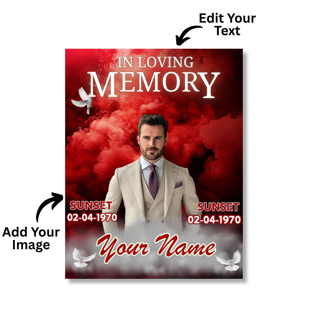 100 In Loving Memory Canva Editable Templates, Memorial Pin Canva Templates, Rest In Peace, Forever In Our Heart Templates, Digital Download - Editable Memorial Canva Template