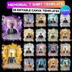 25 In Loving Memory T Shirt Canva Editable Templates, In Loving Memory Templates, Memorial Canva Template, Funeral & Celebration of Life - Editable Memorial Canva Template
