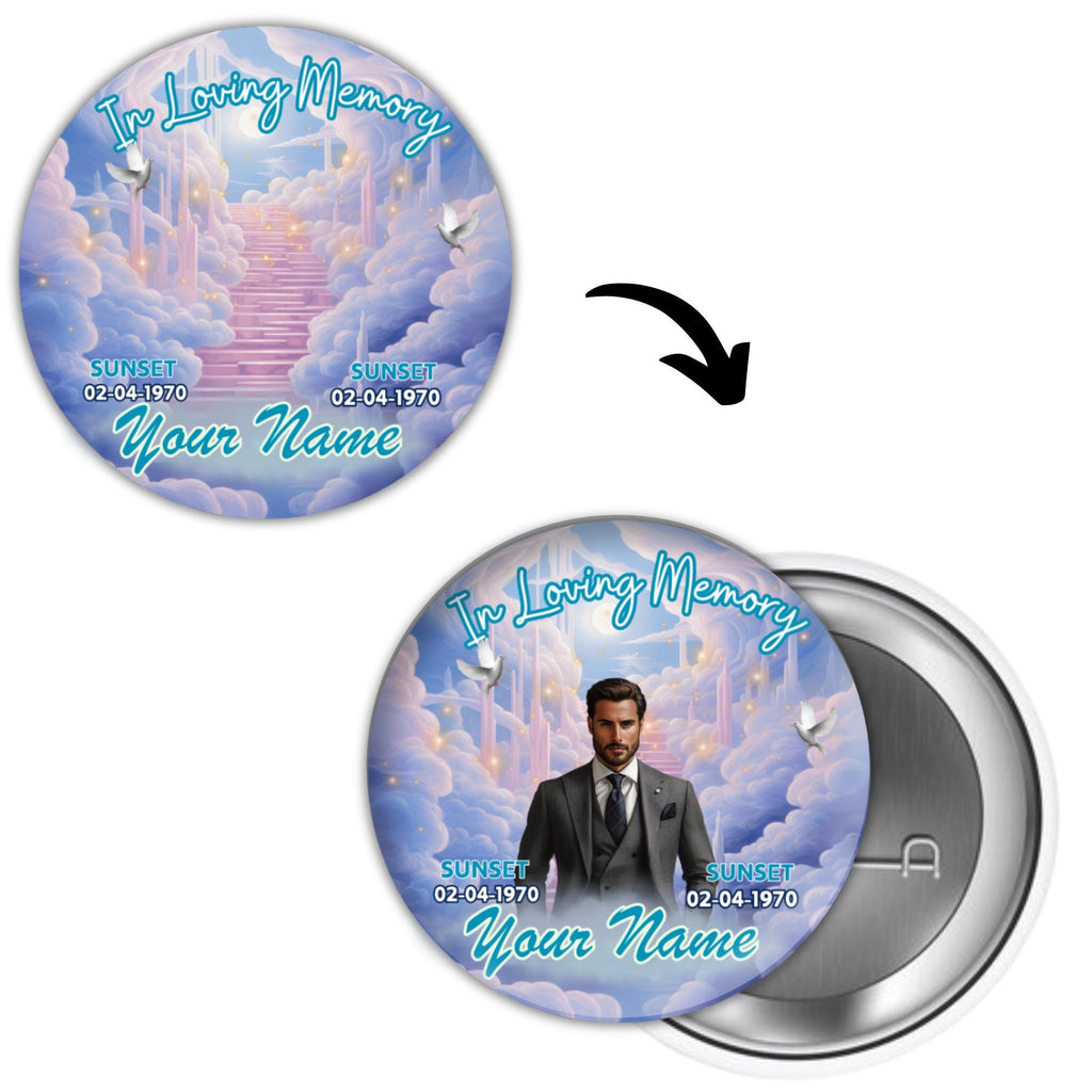 25 In Loving Memory Pin Button Canva Editable Templates, In Loving Memory Templates, Memorial Canva Template, Funeral & Celebration of Life - Editable Memorial Canva Template