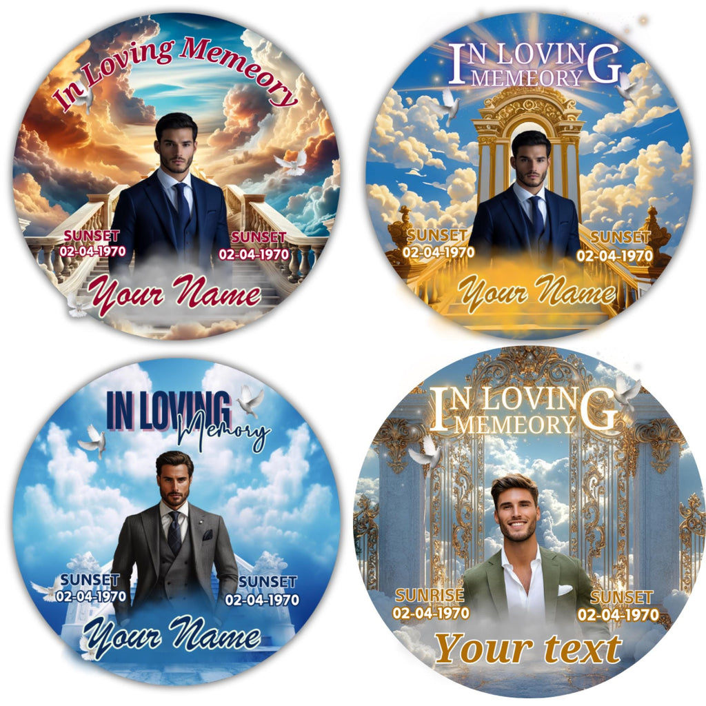 25 In Loving Memory Pin Button Canva Editable Templates, In Loving Memory Templates, Memorial Canva Template, Funeral & Celebration of Life - Editable Memorial Canva Template