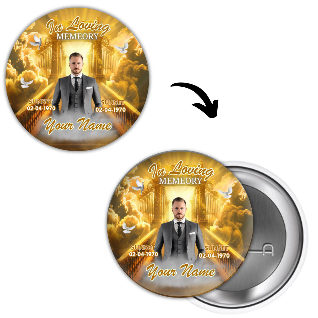 25 In Loving Memory Pin Button Canva Editable Templates, In Loving Memory Templates, Memorial Canva Template, Funeral & Celebration of Life - Editable Memorial Canva Template