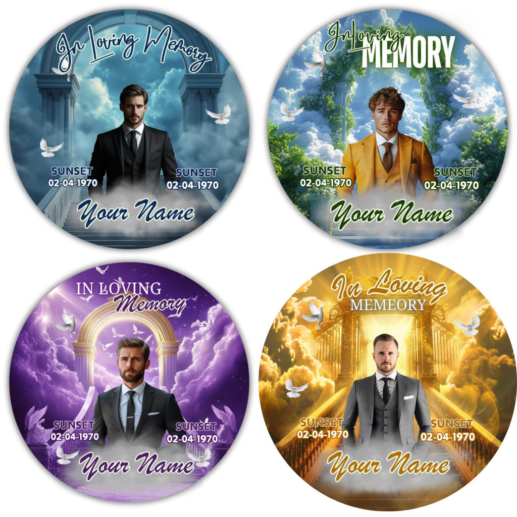 25 In Loving Memory Pin Button Canva Editable Templates, In Loving Memory Templates, Memorial Canva Template, Funeral & Celebration of Life - Editable Memorial Canva Template