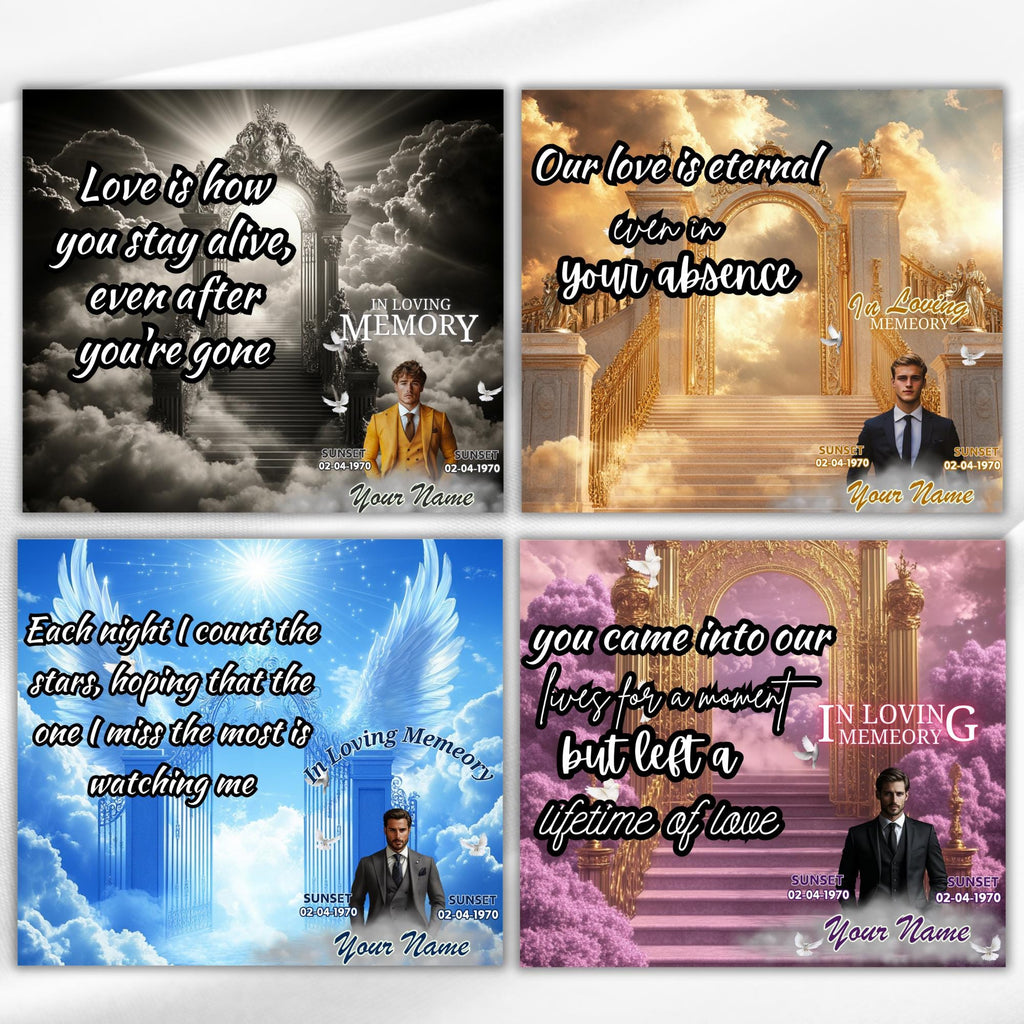 50 Memorial Tumbler Canva Editable Template Bundle, Canva Editable Template, In Loving Memory Tumbler, Add your Own Photo Canva Tumbler - Editable Memorial Canva Template