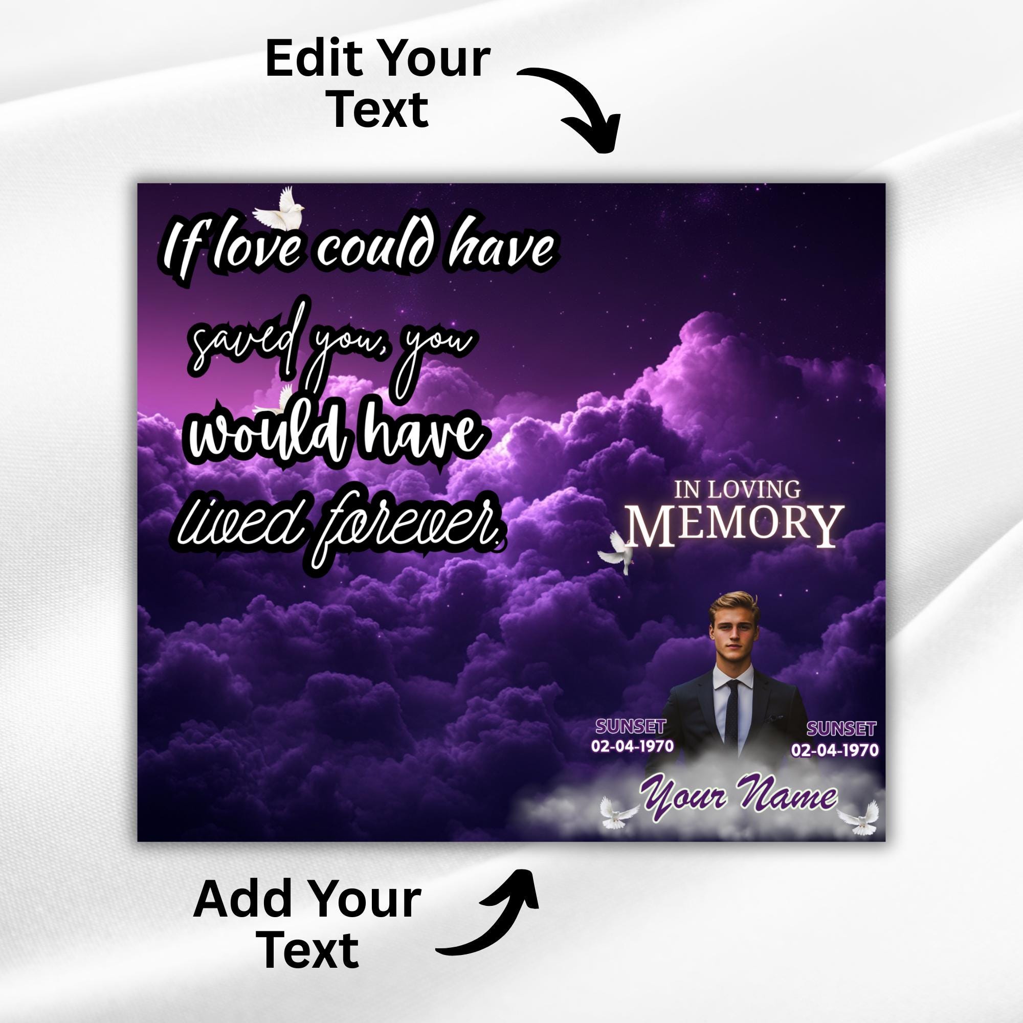 50 Memorial Tumbler Canva Editable Template Bundle, Canva Editable Template, In Loving Memory Tumbler, Add your Own Photo Canva Tumbler - Editable Memorial Canva Template