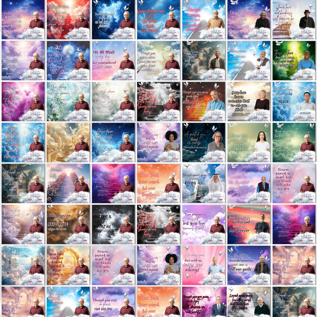 50 Memorial Tumbler Canva Editable Template Bundle, Canva Editable Template, In Loving Memory Tumbler, Add your Own Photo Canva Tumbler - Editable Memorial Canva Template