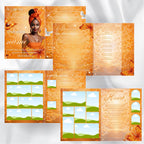 08 Pages Orange Butterfly Funeral Program Template, Bi-Fold Funeral Program, Obituary Celebration Of Life Program, Digital Download - Editable Memorial Canva Template