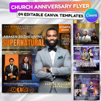 04 Super Natural Flyer Canva Editable Template, Sunday Church Flyer, Religious Event Flyer, Praise and Worship, Digital Download - Editable Memorial Canva Template