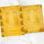 08 Pages Yellow Heaven Gate Funeral Program Template, Bi-Fold Funeral Program, In Loving Memory, Obituary Celebration Of Life Program - Editable Memorial Canva Template
