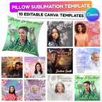 10 Memorial Pillow Sublimation Canva Editable Template, Forever In Our Heart Template, In Loving Memory, Always In Our Heart Pillow Design - Editable Memorial Canva Template