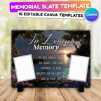 10 In Loving Memory Slate Canva Editable Templates, In Loving Memory Templates, Memorial Templates for Sublimation Slates, Digital Download - Editable Memorial Canva Template