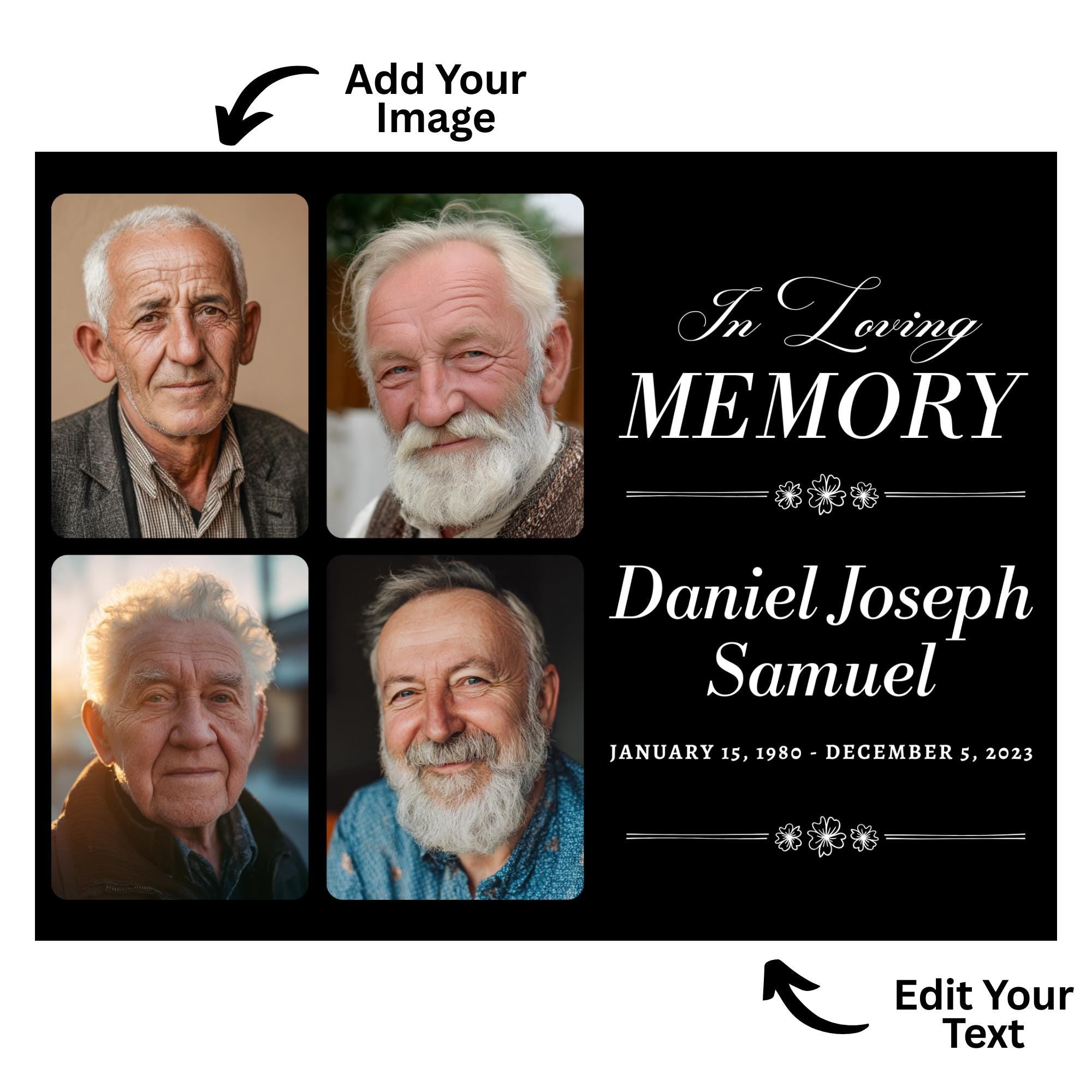 10 In Loving Memory Set Editable Canva Template, Memorial Set Template, Celebration of Life Design, In Loving Memory Digital Download - Editable Memorial Canva Template