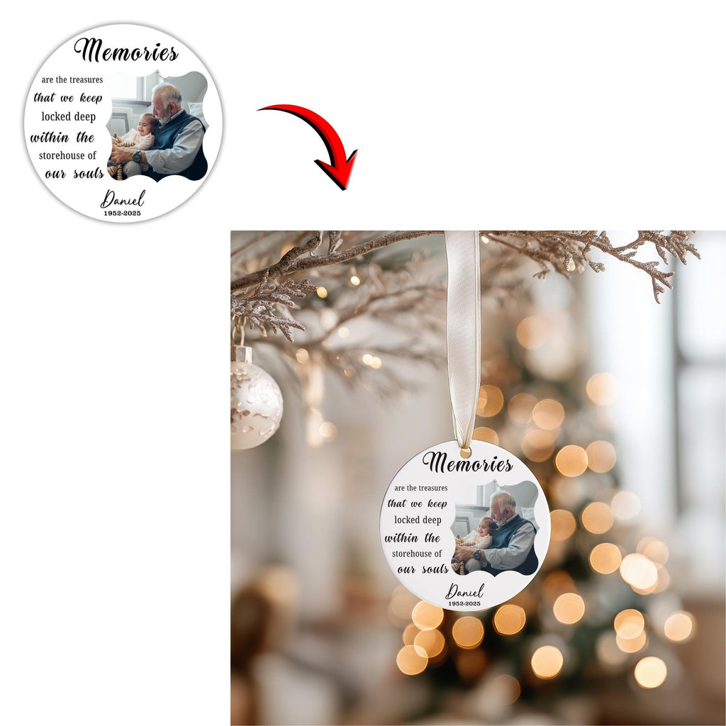 10 In Loving Memory Ornament Editable Template, Round Memorial in Heaven, Memorial Ornaments Template, In Loving Memory Heaven Ornament - Editable Memorial Canva Template