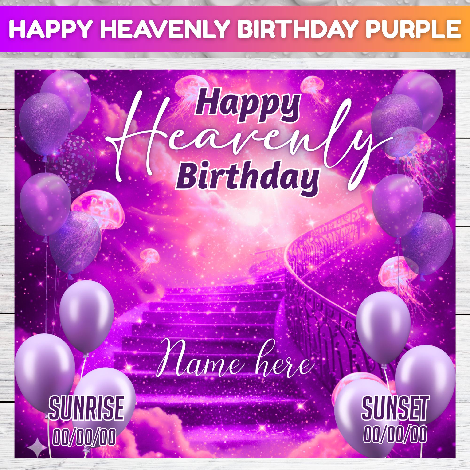 10 Happy Heavenly Birthday Editable Canva Template, Birthday Memorial Template, Celebration of Life Design, Rest In Peace, Digital Download - Editable Memorial Canva Template