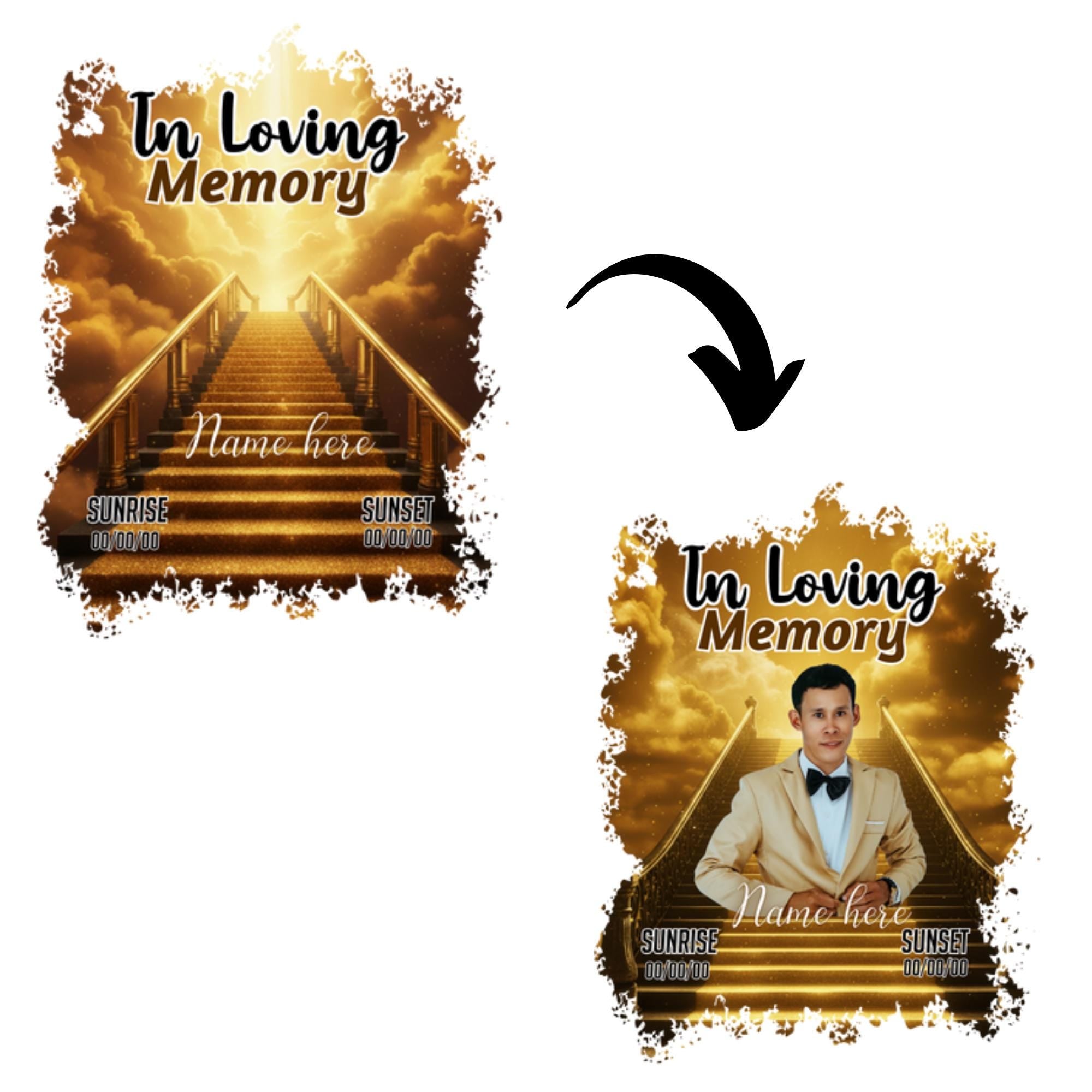10 Golden Memorial T Shirt Canva Editable Templates, In Loving Memory Editable Templates, Memorial Canva T Shirt Template, Digital Download - Editable Memorial Canva Template