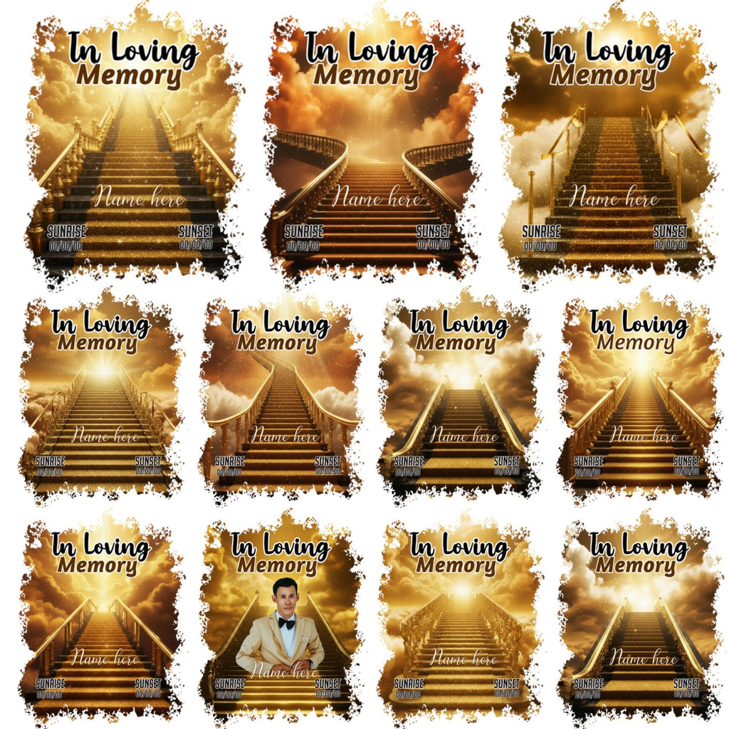 10 Golden Memorial T Shirt Canva Editable Templates, In Loving Memory Editable Templates, Memorial Canva T Shirt Template, Digital Download - Editable Memorial Canva Template
