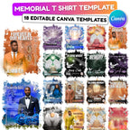 18 In Loving Memory T Shirt Canva Editable Templates, Forever In Our Heart Templates, Memorial Canva Template, Funeral & Celebration of Life - Editable Memorial Canva Template
