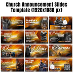 12 Church Announcement Slides Canva Editable Template, Pre Service Slides Modern Gradients Template, Church Welcome Livestream Presentation - Editable Memorial Canva Template