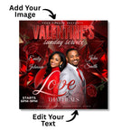 05 Valentine's Day Church Flyer Canva Editable Template, Pastoral Anniversary Flyer, Church Program Template, Valentine Sunday Service Flyer - Editable Memorial Canva Template