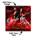 Valentine's Day Church Flyer Canva Editable Template, Pastoral Anniversary Flyer, Church Program Template, Valentine Sunday Service Flyer - Editable Memorial Canva Template