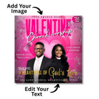Valentine's Day Church Worship Flyer Canva Editable Template, Pastoral Anniversary Flyer, Church Program Template, Valentine Sunday Service - Editable Memorial Canva Template