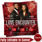 Valentine's Love Encounter Flyer Canva Editable Template, Pastoral Anniversary Flyer, Church Program Template, Valentine Sunday Service - Editable Memorial Canva Template