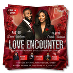 Valentine's Love Encounter Flyer Canva Editable Template, Pastoral Anniversary Flyer, Church Program Template, Valentine Sunday Service - Editable Memorial Canva Template