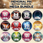 460+ In Loving Memory Pin Button Canva Mega Editable Templates Bundle, Memorial Pin Button Canva Designs, Rest in Peace Button - Editable Memorial Canva Template