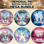 460+ In Loving Memory Pin Button Canva Mega Editable Templates Bundle, Memorial Pin Button Canva Designs, Rest in Peace Button - Editable Memorial Canva Template