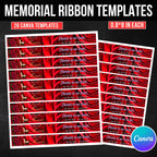 26 In Loving Memory Ribbon Canva Editable Template, Memorial Ribbon Templates, Rest in Piece Ribbon Design, Funeral Memorial Template - Editable Memorial Canva Template