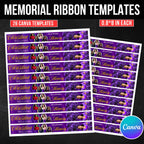 26 In Loving Memory Ribbon Canva Editable Template, Memorial Ribbon Templates, Rest in Piece Ribbon Design, Funeral Memorial Template - Editable Memorial Canva Template