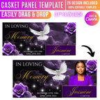 25 Memorial Casket Panel Editable Templates, Personalized Casket Panel, In Loving Memory Canva Template, Memorial Tribute, Funeral Keepsake - Editable Memorial Canva Template