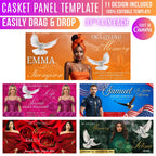 11 Memorial Casket Panel Editable Templates, Personalized Casket Panel, In Loving Memory Canva Template, Memorial Tribute, Funeral Keepsake - Editable Memorial Canva Template