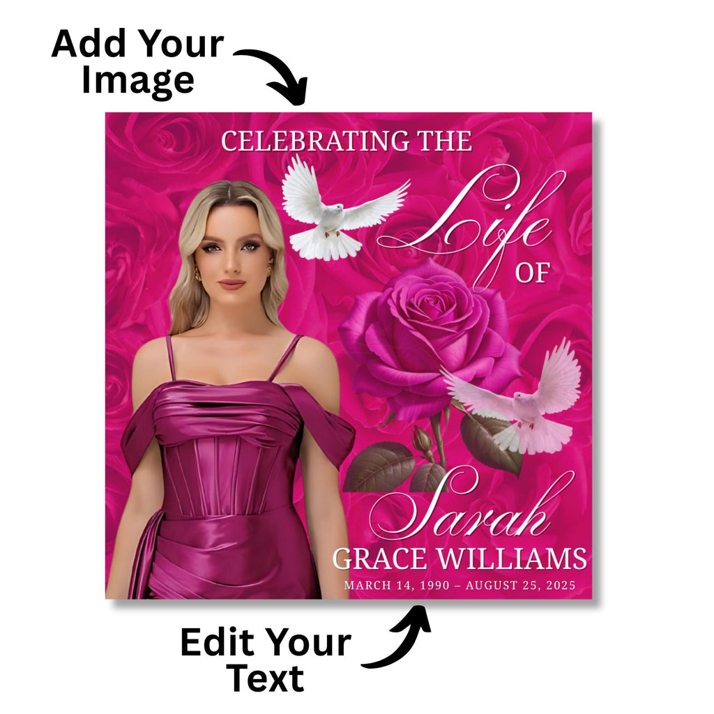 11 In Loving Memory Flyer Canva Editable Template, Memorial Remembrance Flyer, Rest In Peace, Forever In Our Memories, Digital Download - Editable Memorial Canva Template