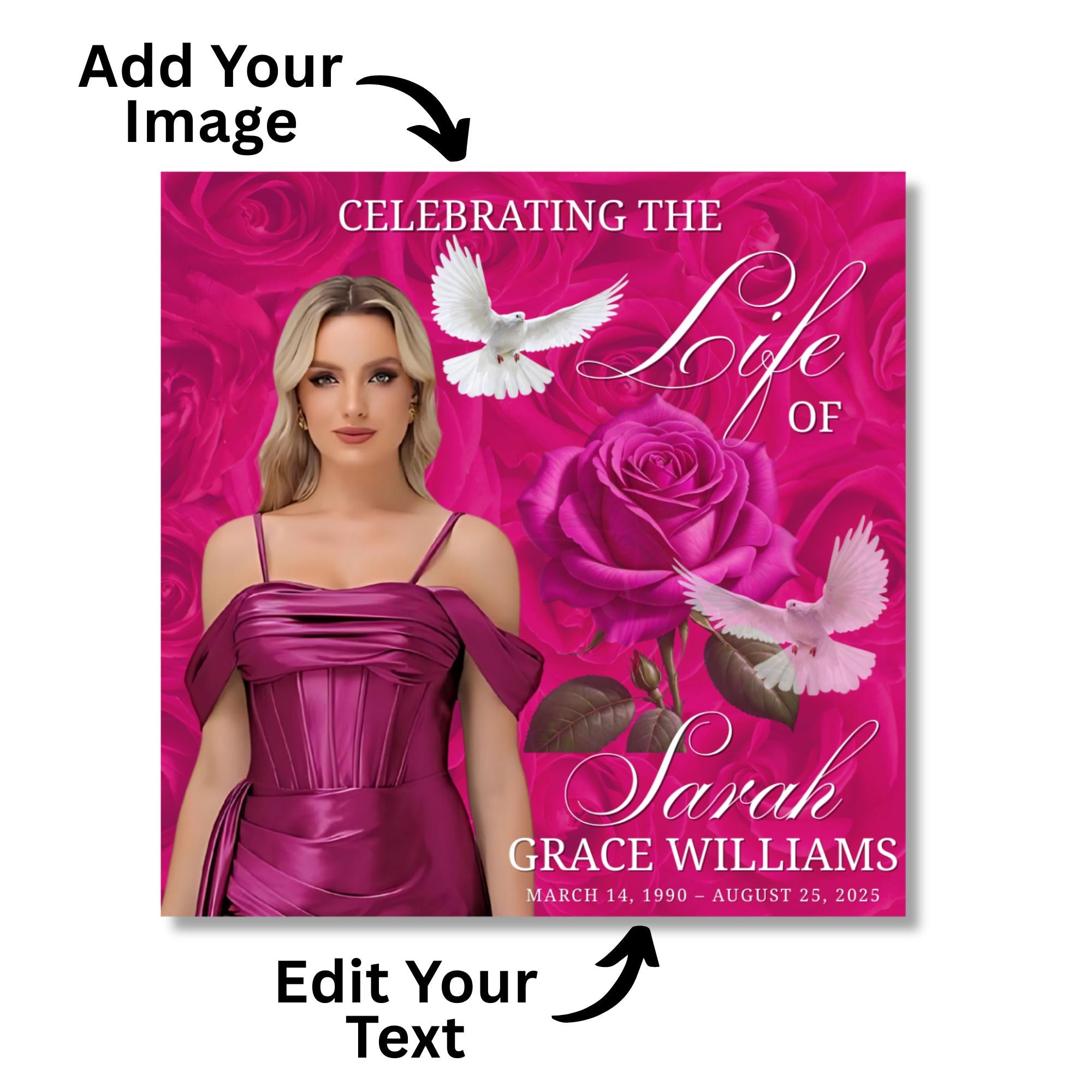 11 In Loving Memory Flyer Canva Editable Template, Memorial Remembrance Flyer, Rest In Peace, Forever In Our Memories, Digital Download - Editable Memorial Canva Template