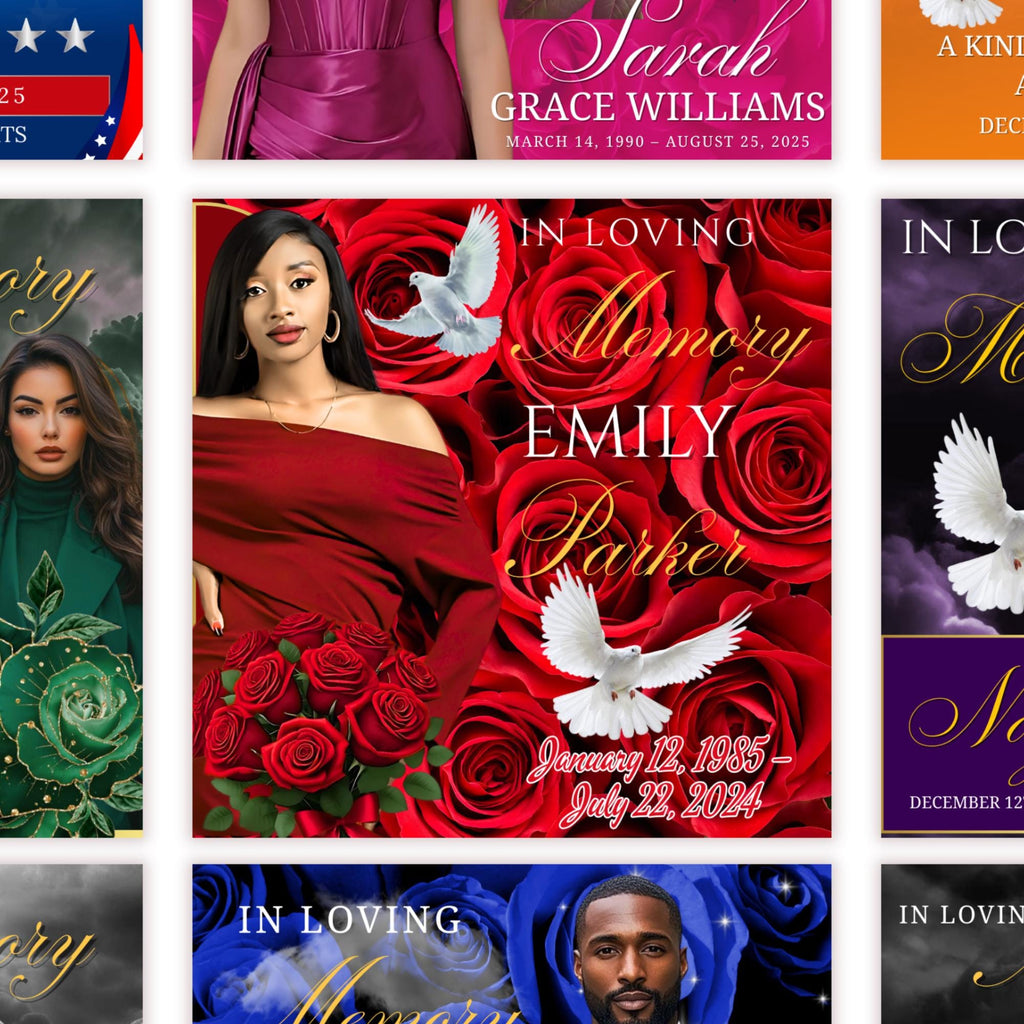 11 In Loving Memory Flyer Canva Editable Template, Memorial Remembrance Flyer, Rest In Peace, Forever In Our Memories, Digital Download - Editable Memorial Canva Template