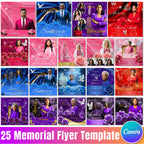 25 In Loving Memory Flyer Canva Editable Template, Memorial Remembrance Flyer, Rest In Peace, Forever In Our Memories, Digital Download - Editable Memorial Canva Template