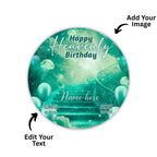 10 Happy Heavenly Birthday Pin Button Canva Editable Template, In Loving Memory Template, Memorial Pin Button, Funeral & Celebration of Life - Editable Memorial Canva Template