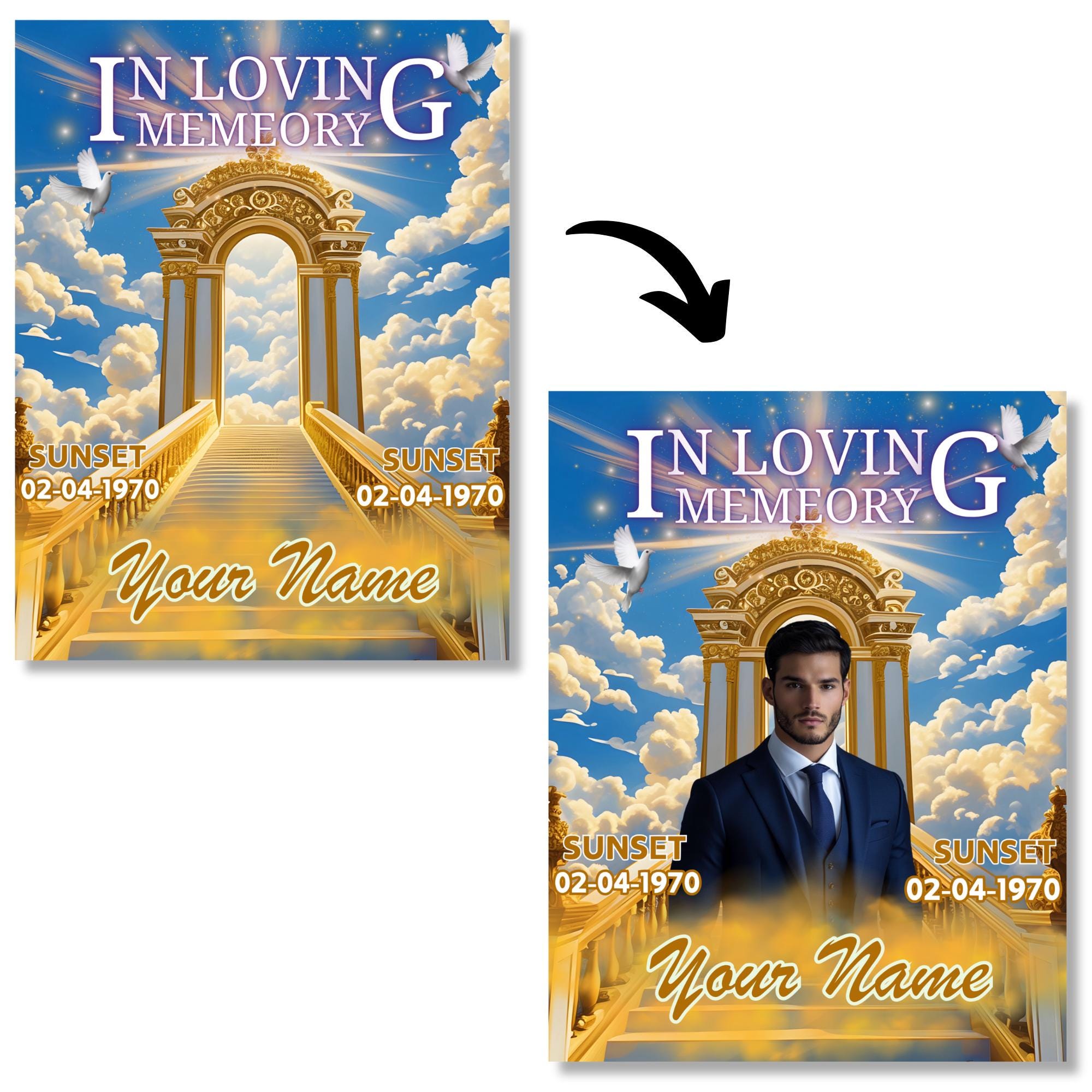 100 In Loving Memory Canva Editable Templates, Memorial Pin Canva Templates, Rest In Peace, Forever In Our Heart Templates, Digital Download - Editable Memorial Canva Template