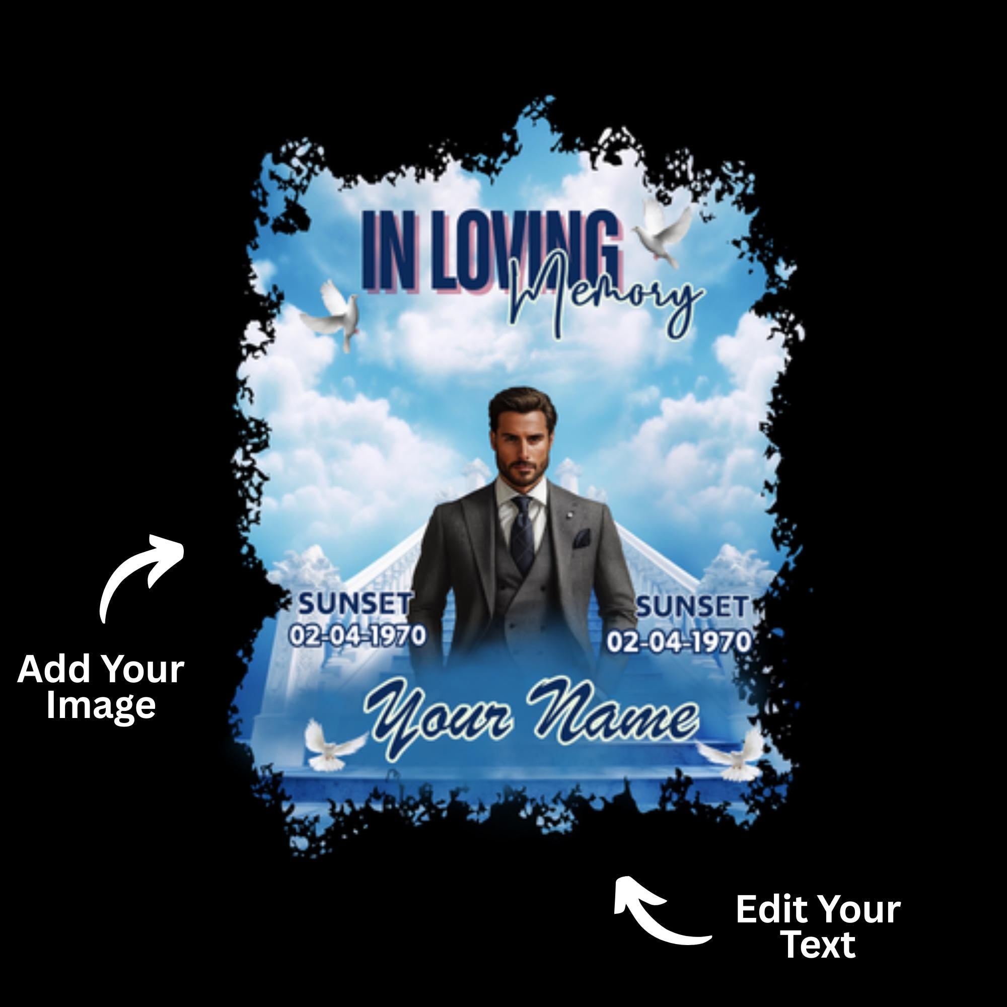 25 In Loving Memory T Shirt Canva Editable Templates, In Loving Memory Templates, Memorial Canva Template, Funeral & Celebration of Life - Editable Memorial Canva Template